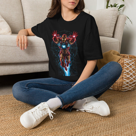 Iron Hero Flight Graphic T-Shirt — Arc Reactor Chest Design