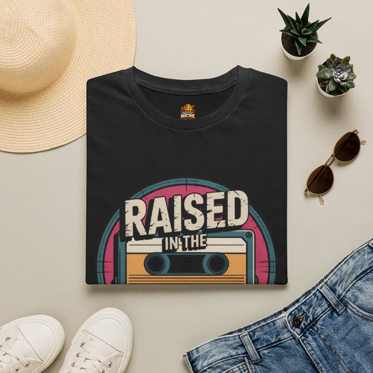Raised in the 90s T-Shirt — Retro Cassette Nostalgia Tee
