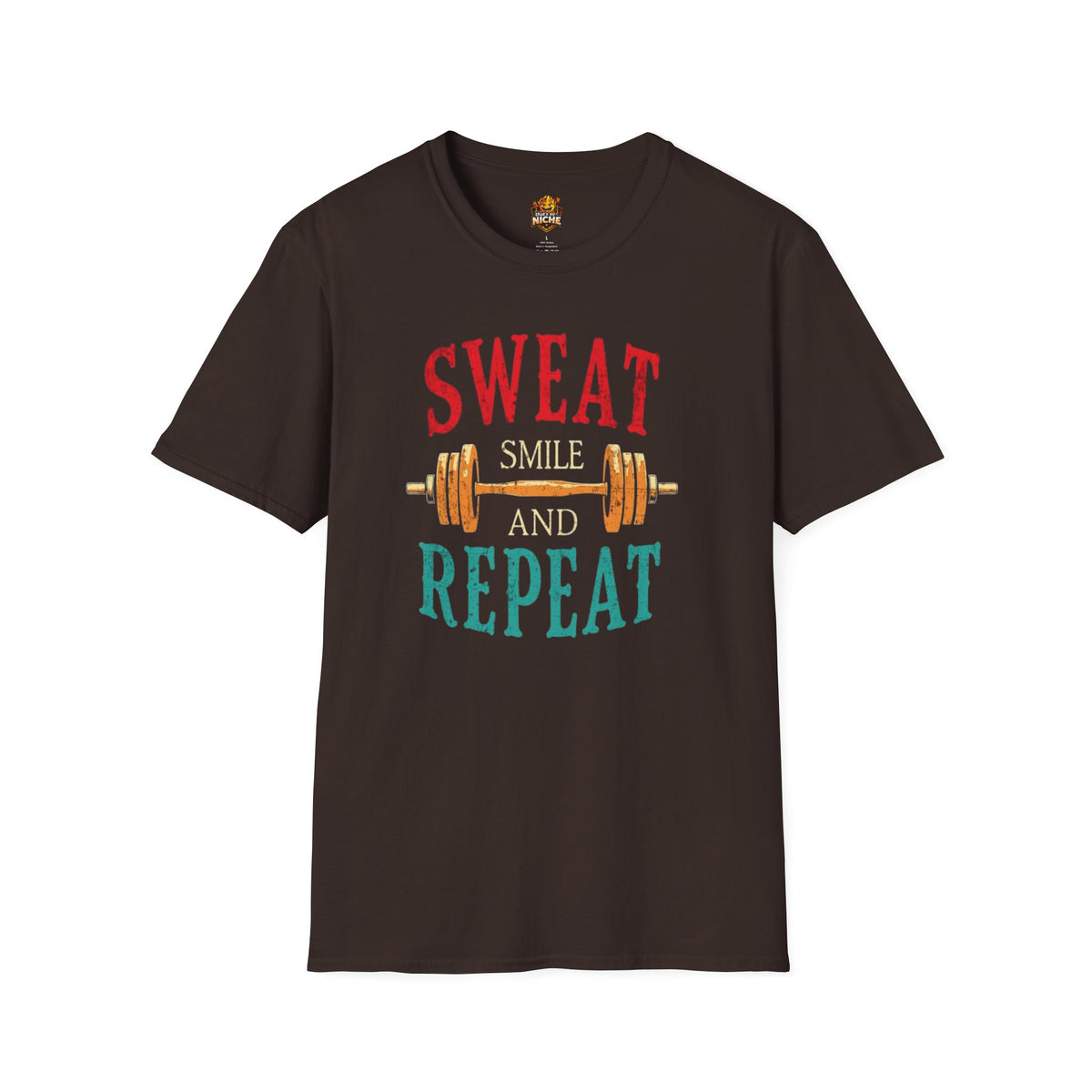 Sweat Smile and Repeat T-Shirt — Motivational Gym Workout Tee