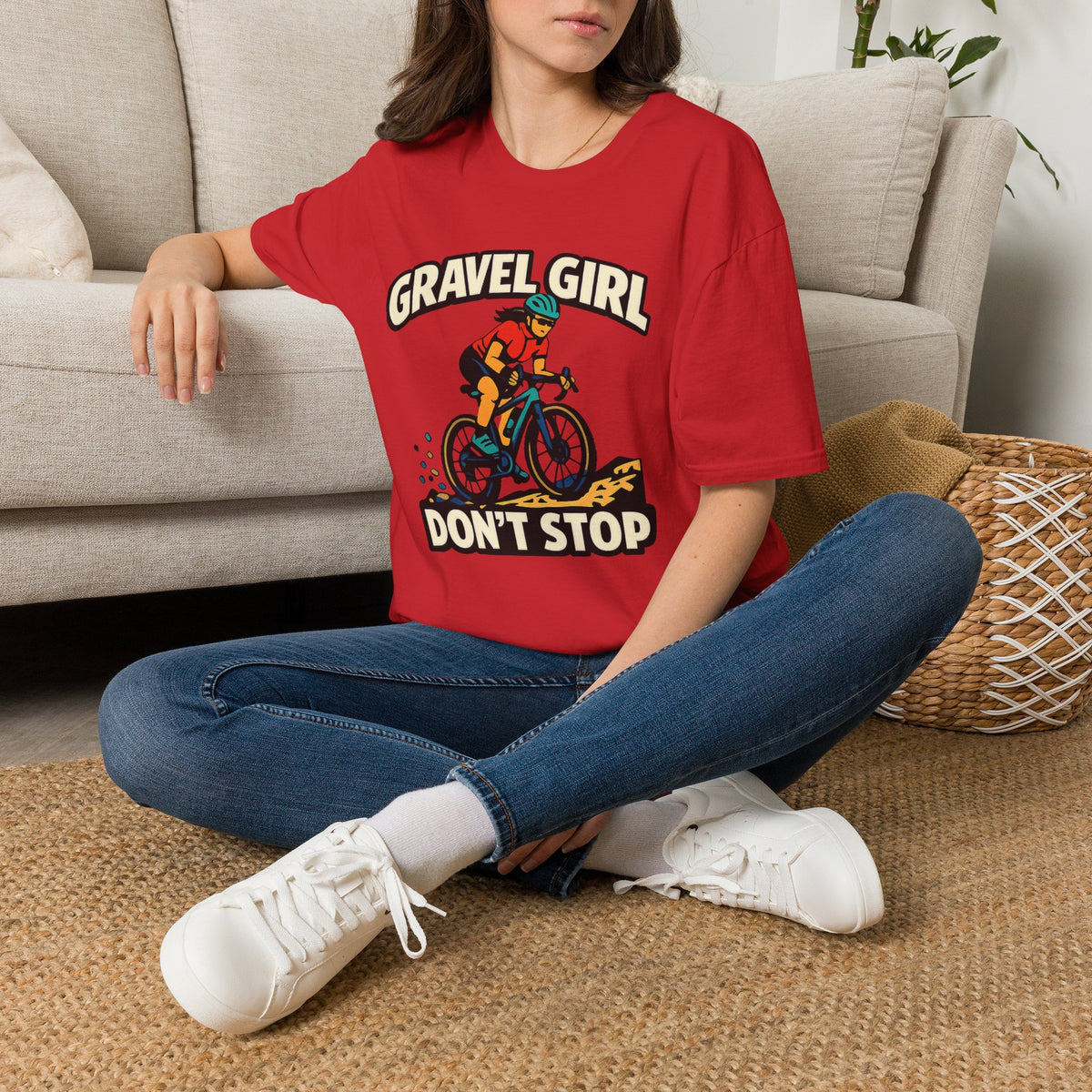 Gravel Girl Cycling Tee — "Gravel Girl Don't Stop" Bike Shirt for Women