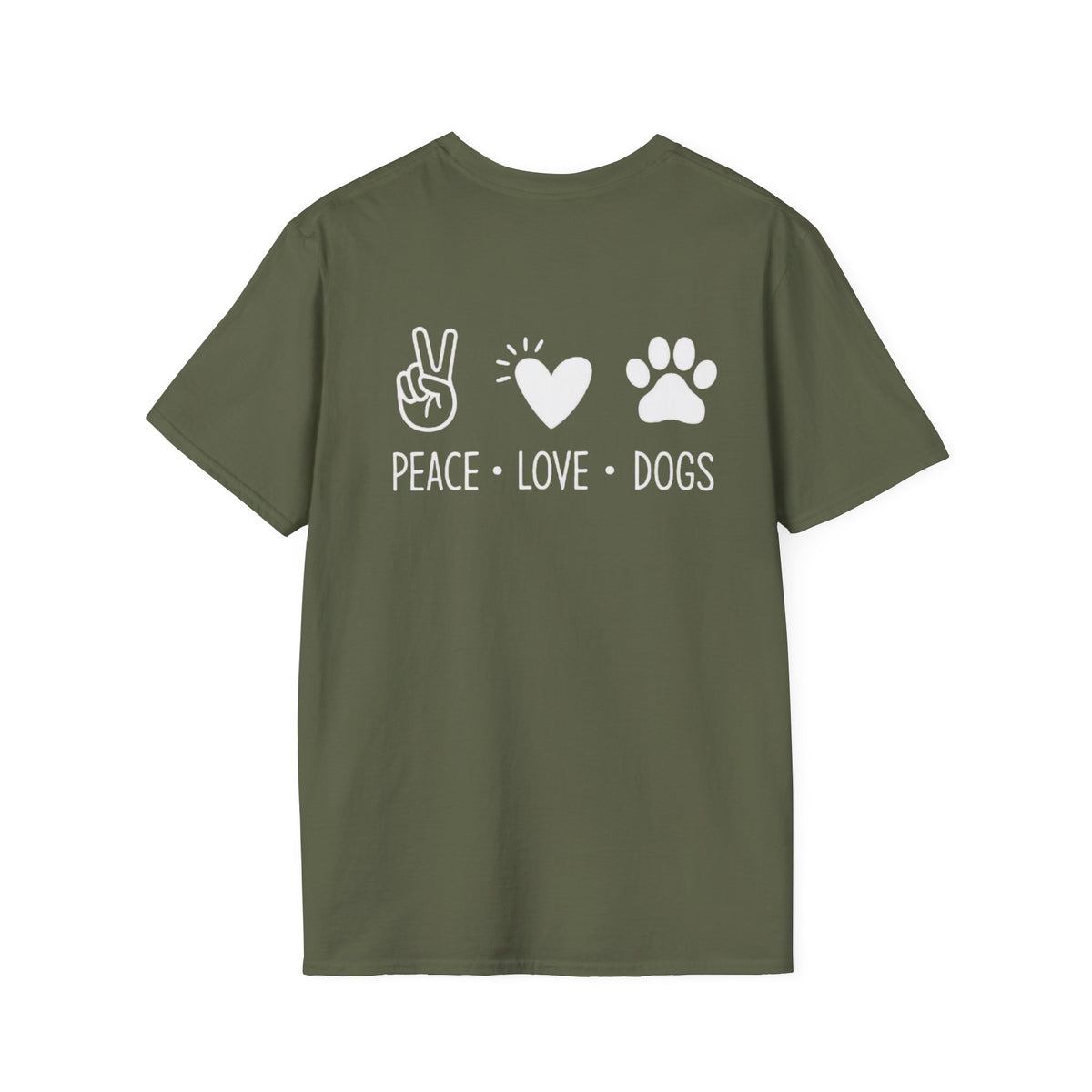 Dog Lover T-Shirt — "Peace • Love • Dogs" Minimal Line Art Tee