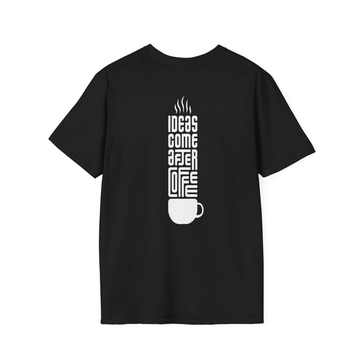 Coffee T-Shirt — "Ideas Come After Coffee" Minimal Pocket Graphic