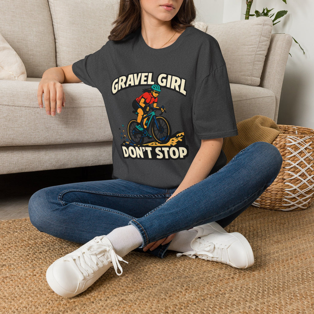 Gravel Girl Cycling Tee — "Gravel Girl Don't Stop" Bike Shirt for Women