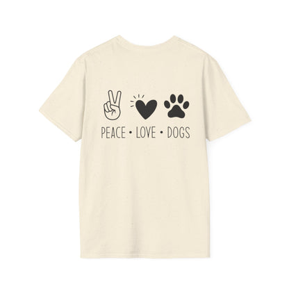Dog Paw Fist Bump T-Shirt — Minimal Line Art Pet Lover Tee