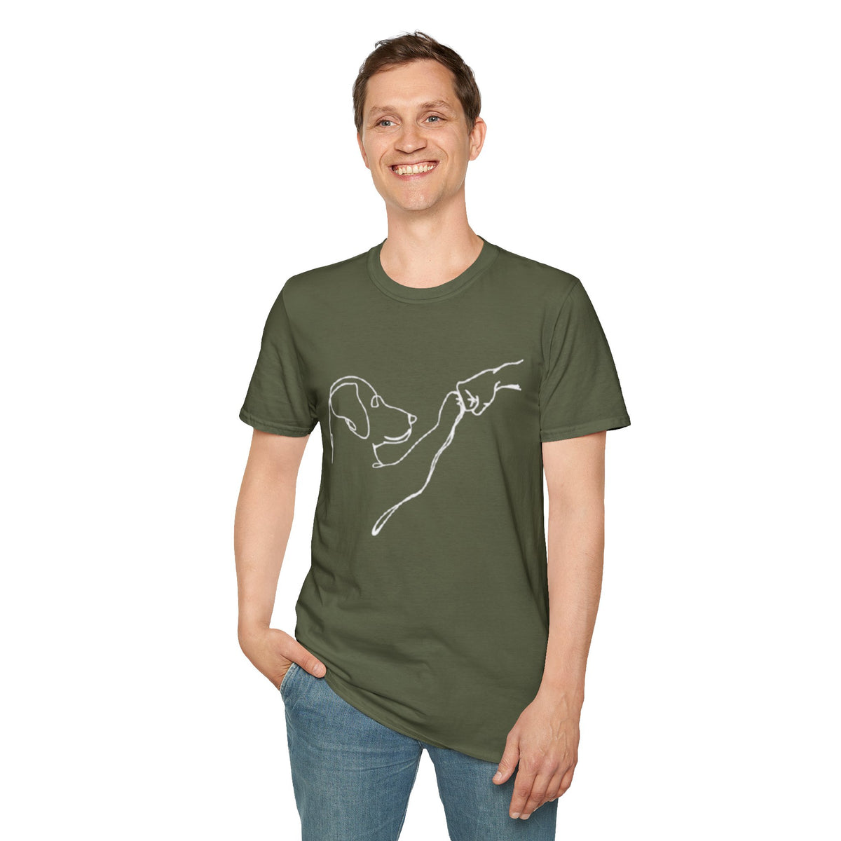 Dog Lover T-Shirt — "Peace • Love • Dogs" Minimal Line Art Tee