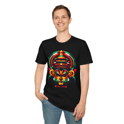 Kathakali Mask T-Shirt — Colorful Indian Dance Face Art Tee