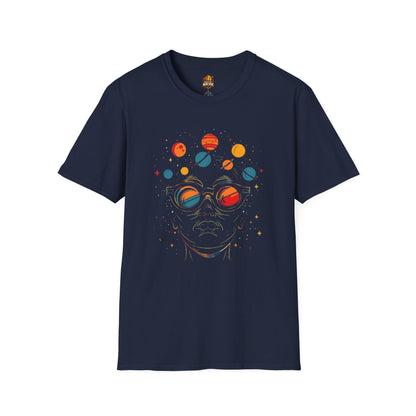 Cosmic Vision T-Shirt — Retro Planets Sunglasses Space Tee