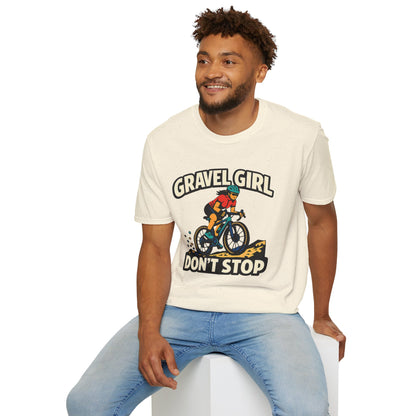 Gravel Girl Cycling Tee — "Gravel Girl Don't Stop" Bike Shirt for Women