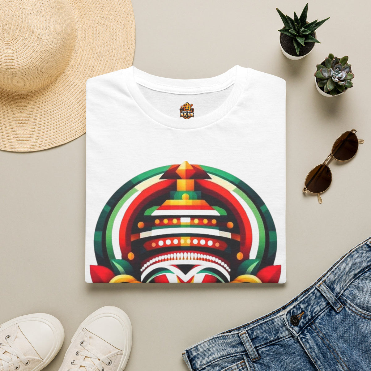 Kathakali Mask T-Shirt — Colorful Indian Dance Face Art Tee