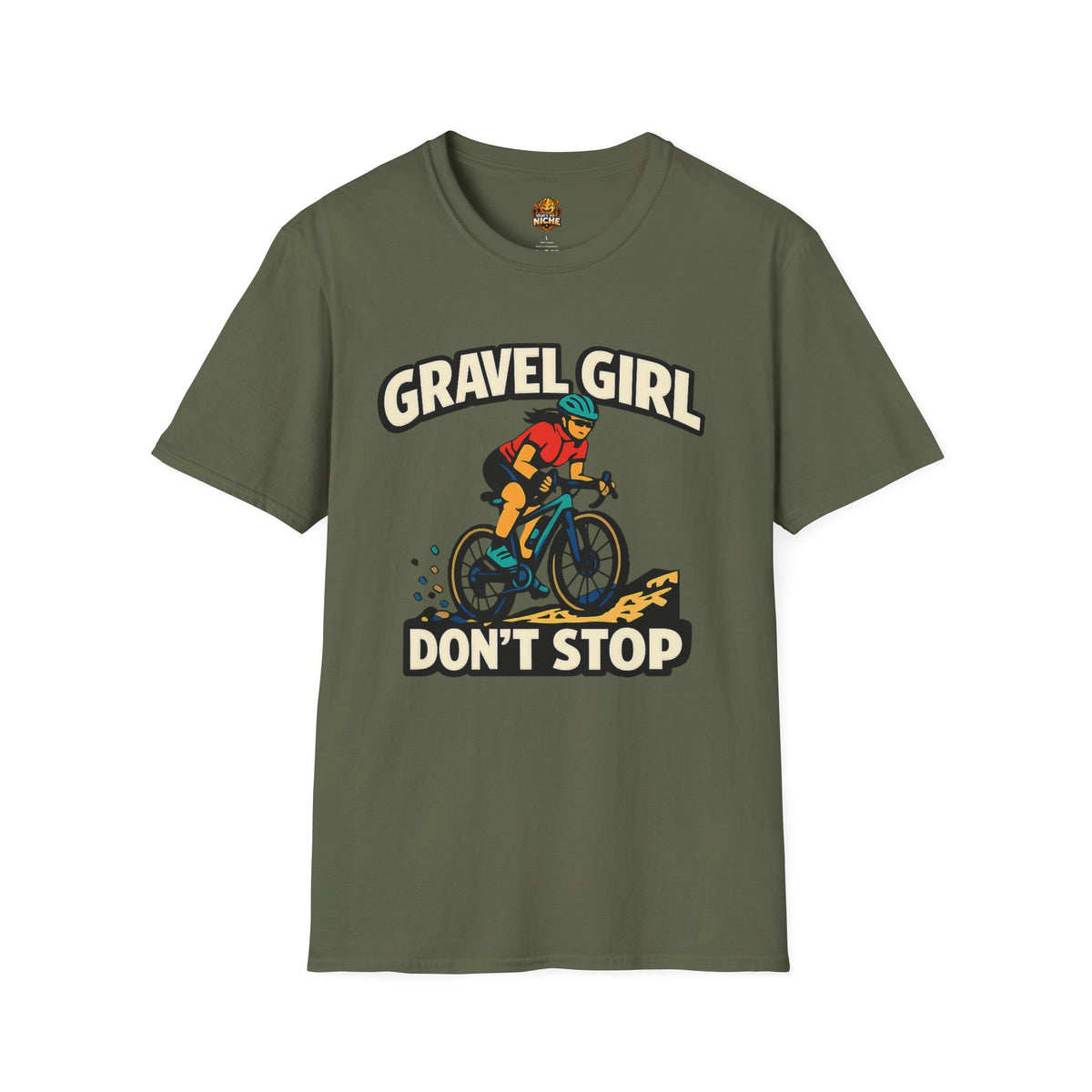 Gravel Girl Cycling Tee — "Gravel Girl Don't Stop" Bike Shirt for Women