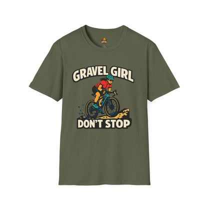 Gravel Girl Cycling Tee — "Gravel Girl Don't Stop" Bike Shirt for Women