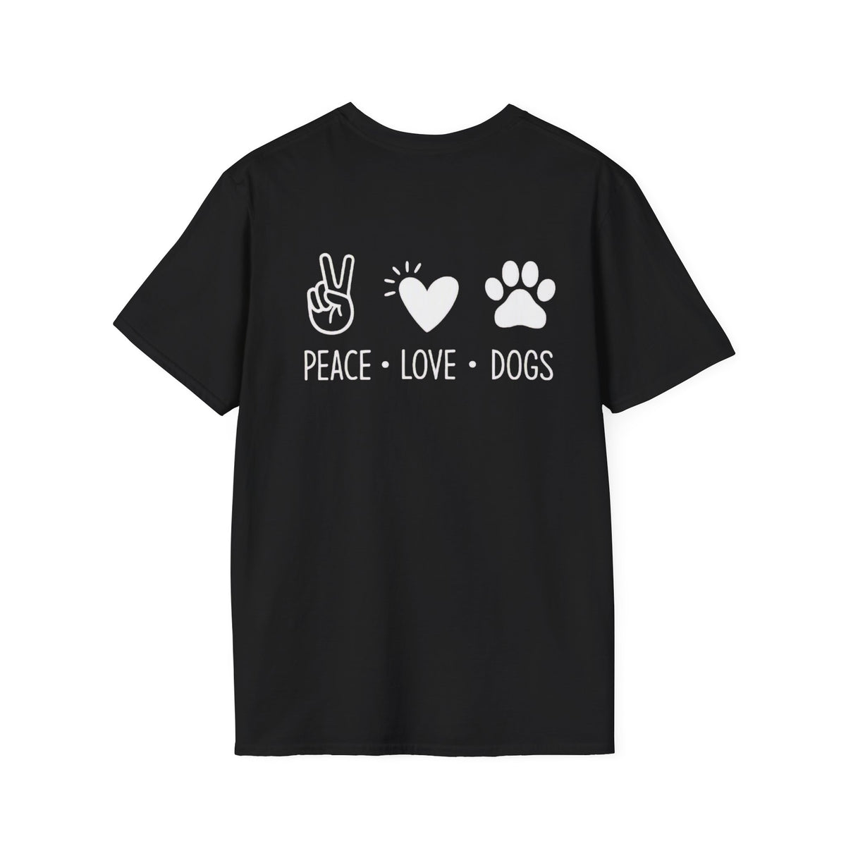 Dog Lover T-Shirt — "Peace • Love • Dogs" Minimal Line Art Tee