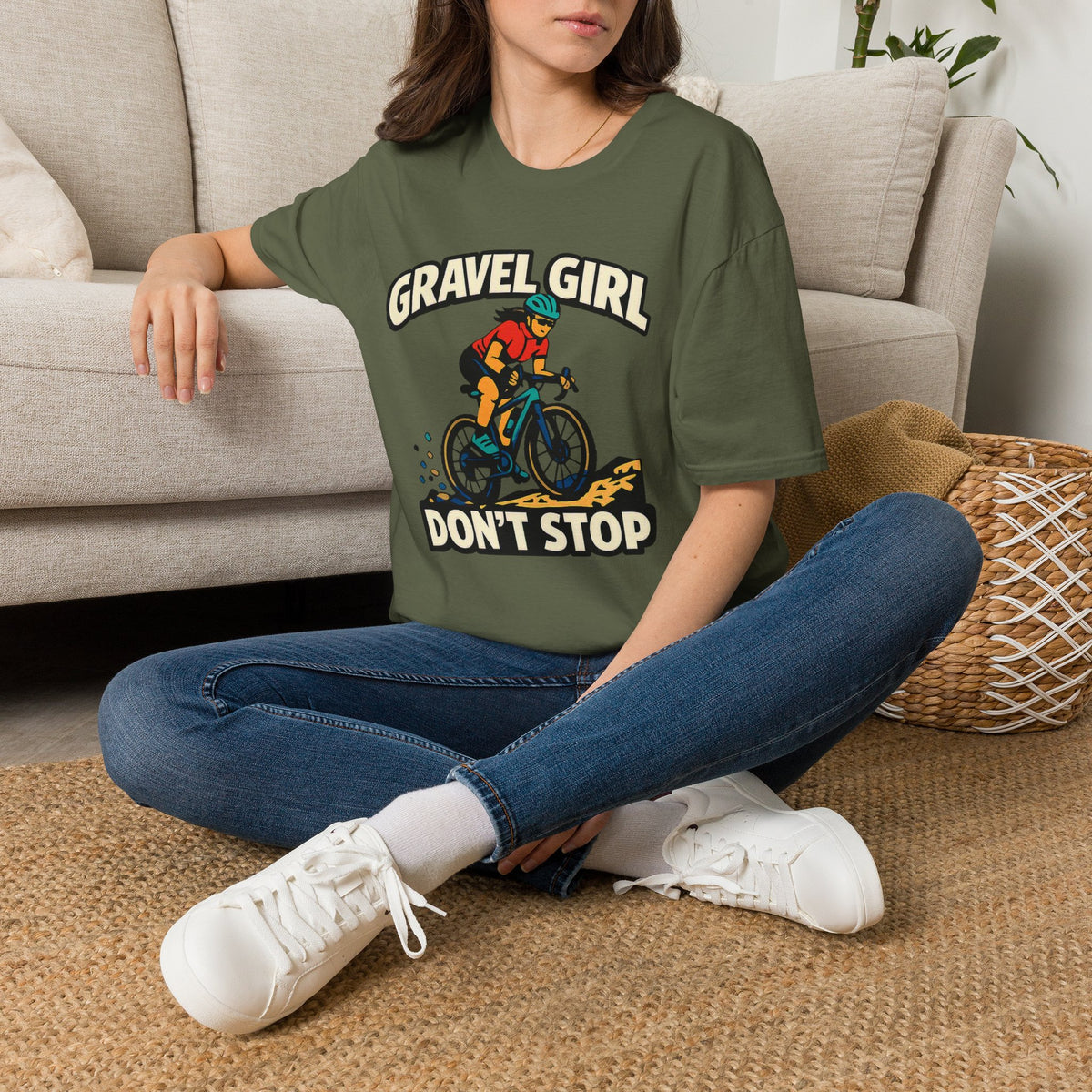 Gravel Girl Cycling Tee — "Gravel Girl Don't Stop" Bike Shirt for Women