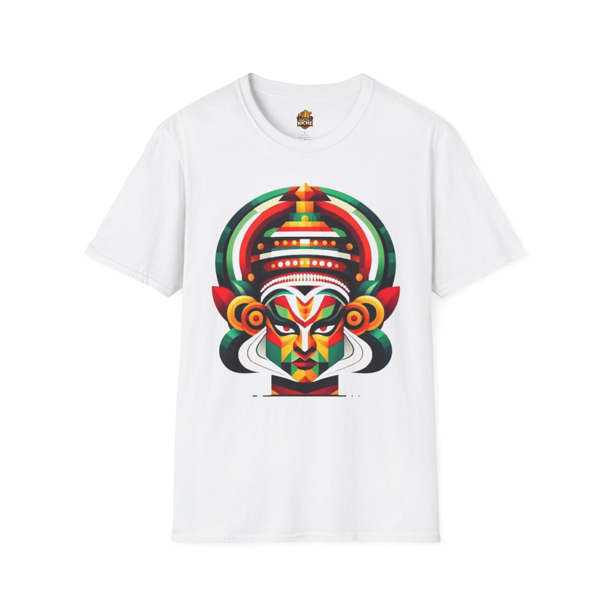 Kathakali Mask T-Shirt — Colorful Indian Dance Face Art Tee
