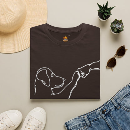 Dog Lover T-Shirt — "Peace • Love • Dogs" Minimal Line Art Tee