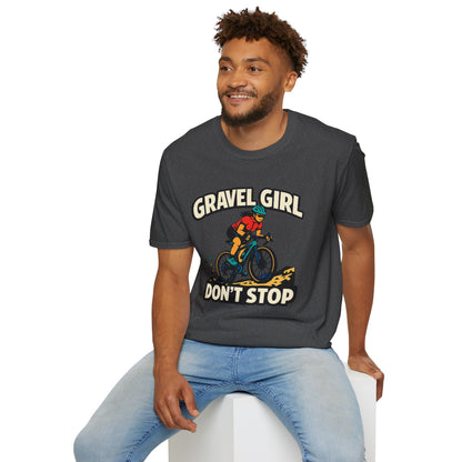 Gravel Girl Cycling Tee — "Gravel Girl Don't Stop" Bike Shirt for Women