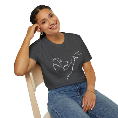 Dog Lover T-Shirt — "Peace • Love • Dogs" Minimal Line Art Tee