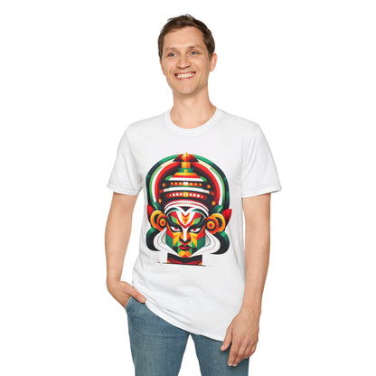 Kathakali Mask T-Shirt — Colorful Indian Dance Face Art Tee