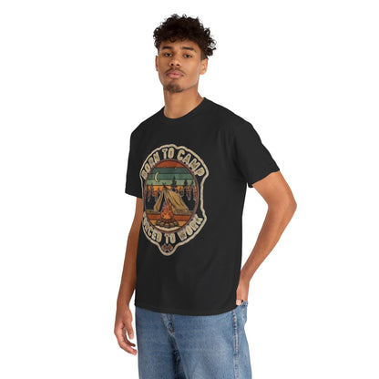 Born to Camp, Forced to Work Camping T‑Shirt — Retro Outdoors Tee