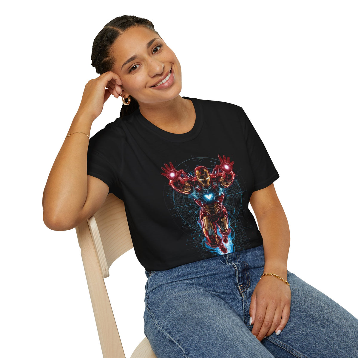 Iron Hero Flight Graphic T-Shirt — Arc Reactor Chest Design
