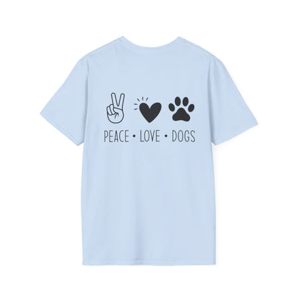 Dog Paw Fist Bump T-Shirt — Minimal Line Art Pet Lover Tee