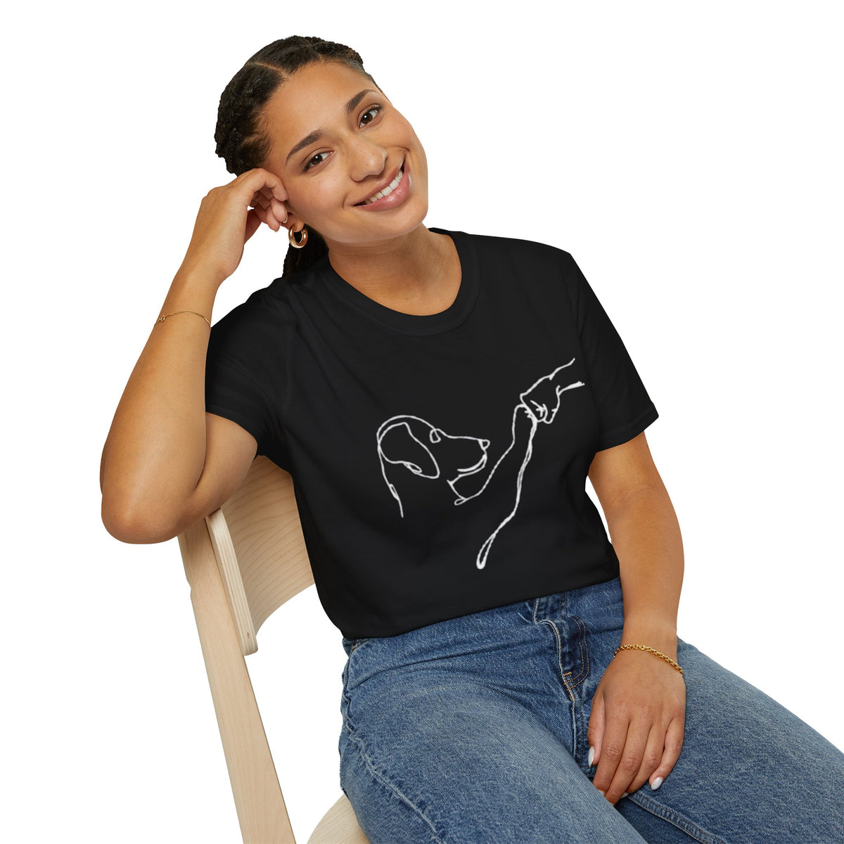 Dog Lover T-Shirt — "Peace • Love • Dogs" Minimal Line Art Tee