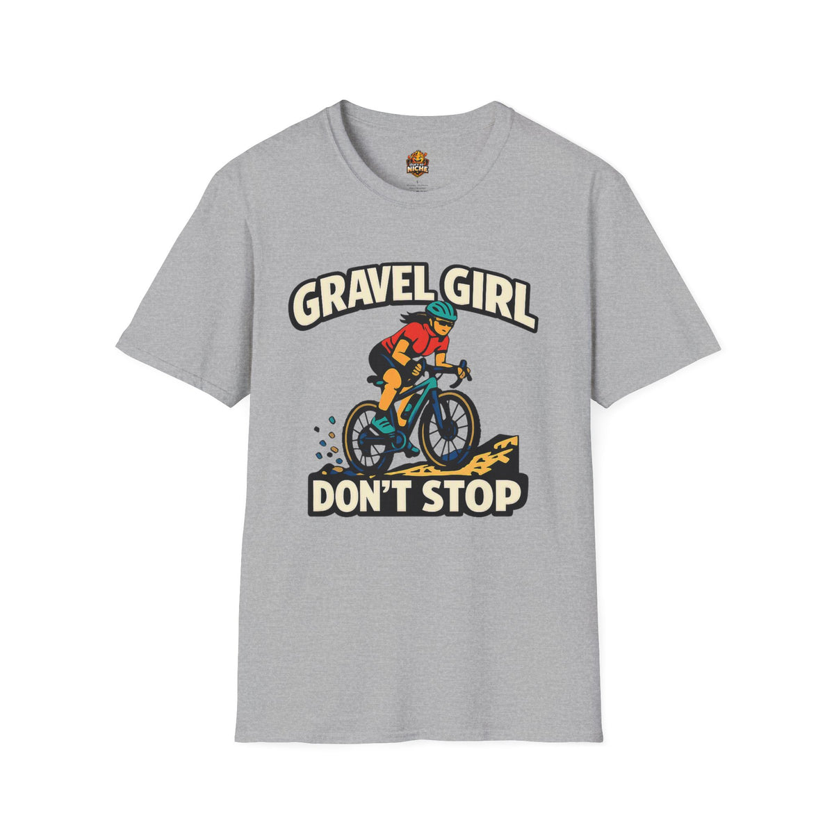Gravel Girl Cycling Tee — "Gravel Girl Don't Stop" Bike Shirt for Women