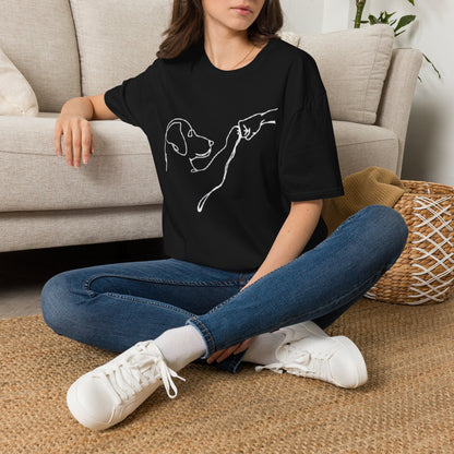 Dog Lover T-Shirt — "Peace • Love • Dogs" Minimal Line Art Tee