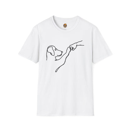 Dog Paw Fist Bump T-Shirt — Minimal Line Art Pet Lover Tee
