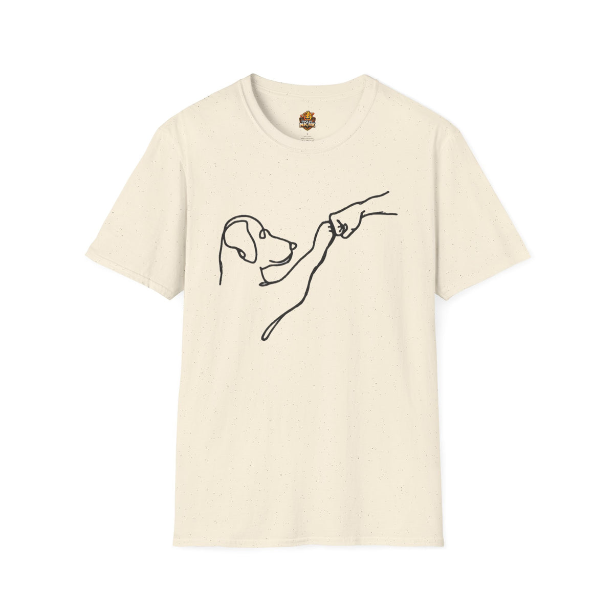 Dog Paw Fist Bump T-Shirt — Minimal Line Art Pet Lover Tee