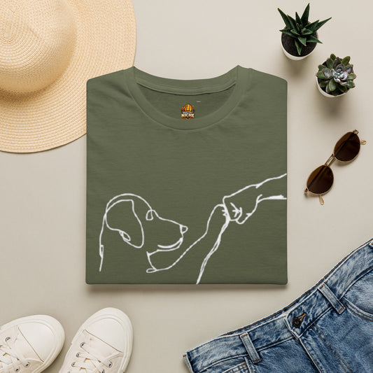 Dog Lover T-Shirt — "Peace • Love • Dogs" Minimal Line Art Tee