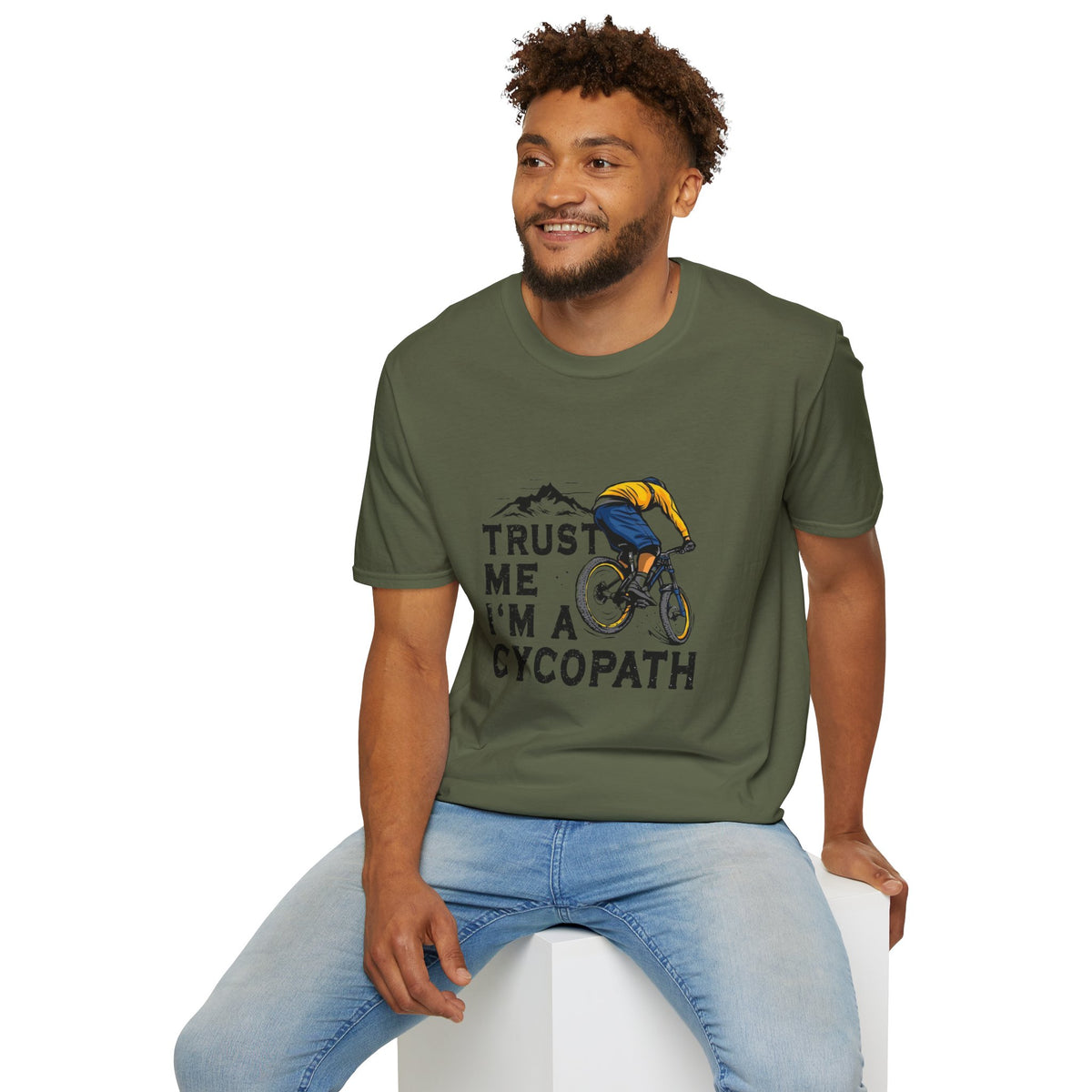 Cycling T-Shirt — “Trust Me I’m a Cycopath” Mountain Bike Tee