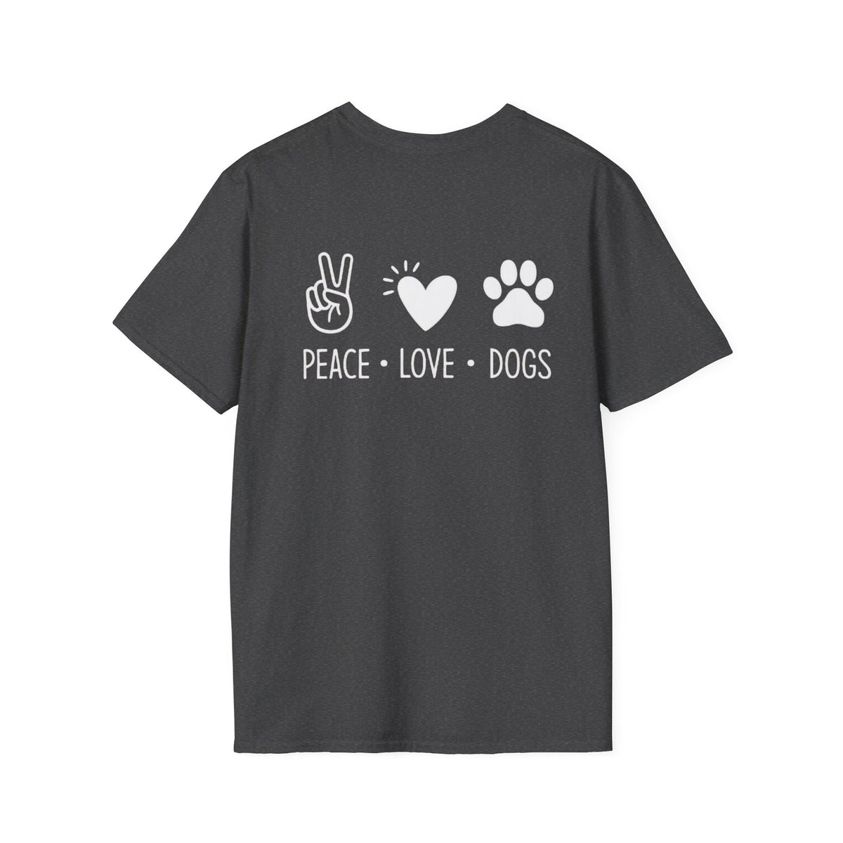 Dog Lover T-Shirt — "Peace • Love • Dogs" Minimal Line Art Tee