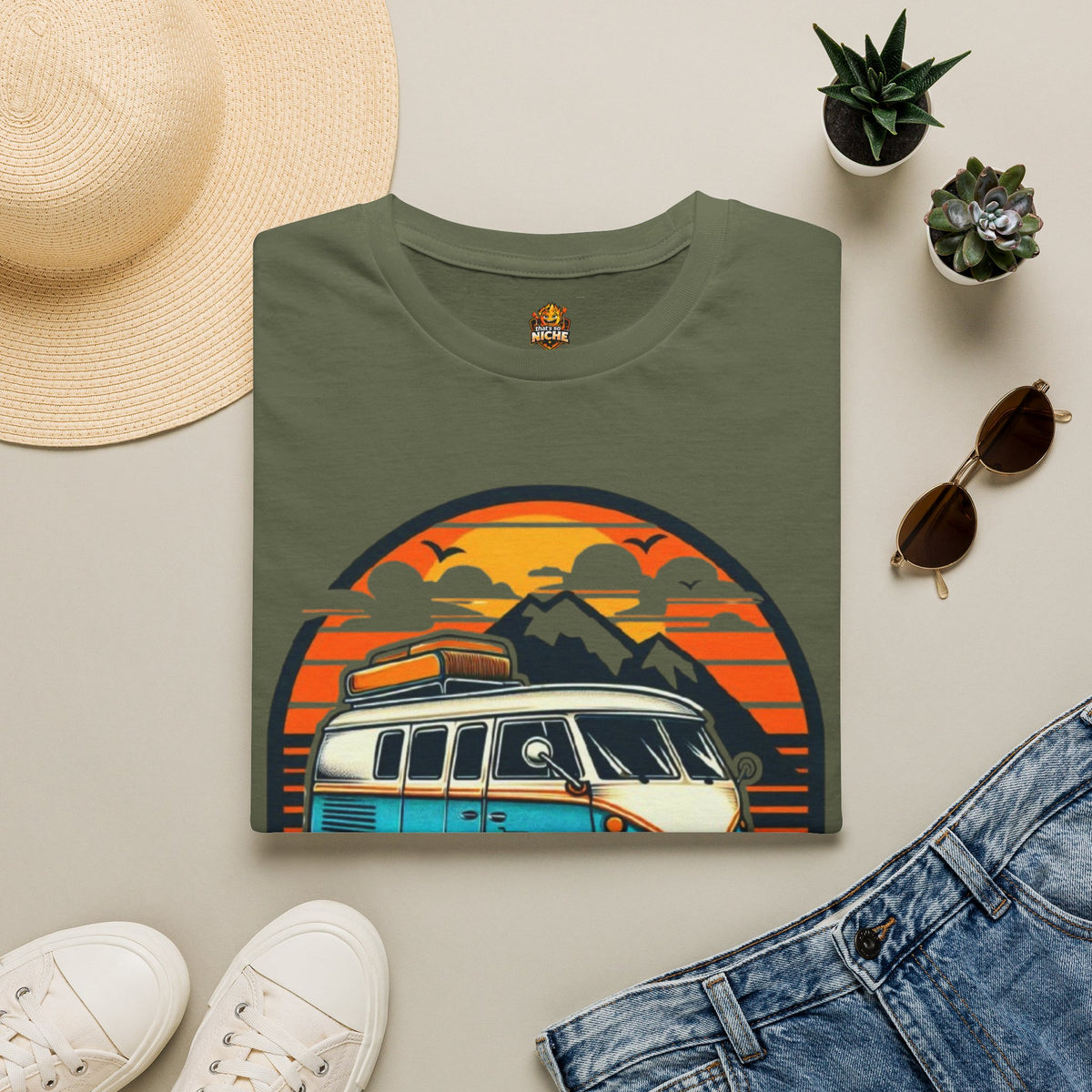 On The Road Again Vintage Van T-Shirt — Retro Camper Travel Tee