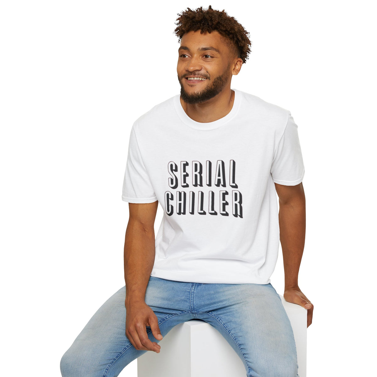 Serial Chiller T-Shirt — Relaxed Graphic Tee with Bold Retro Lettering