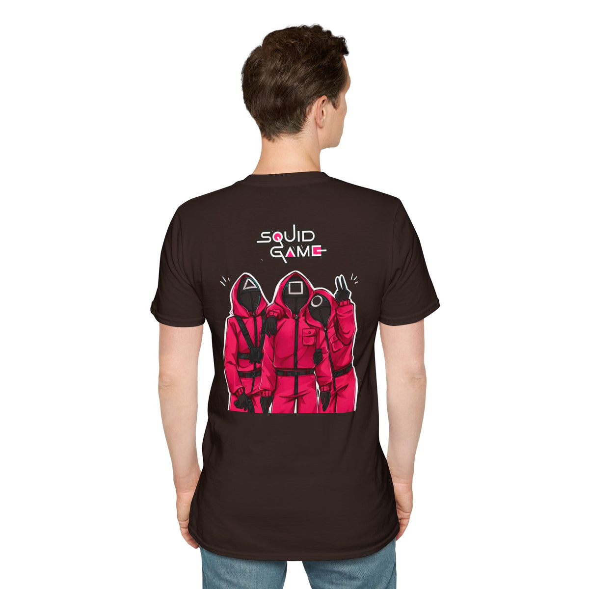 T-Shirt — Pink Circle Triangle Square Minimalist Gaming Symbols Tee