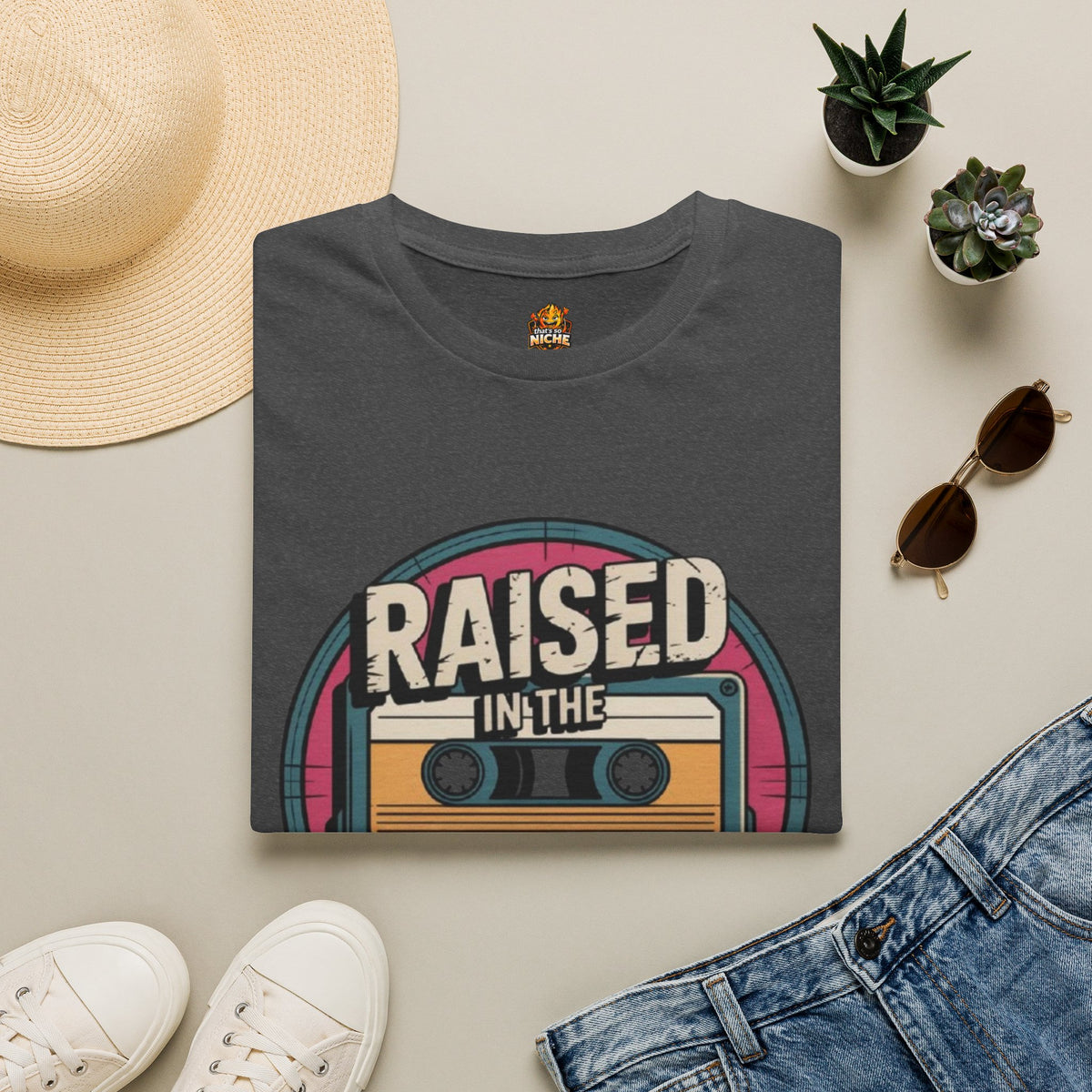 Raised in the 90s T-Shirt — Retro Cassette Nostalgia Tee