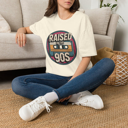 Raised in the 90s T-Shirt — Retro Cassette Nostalgia Tee