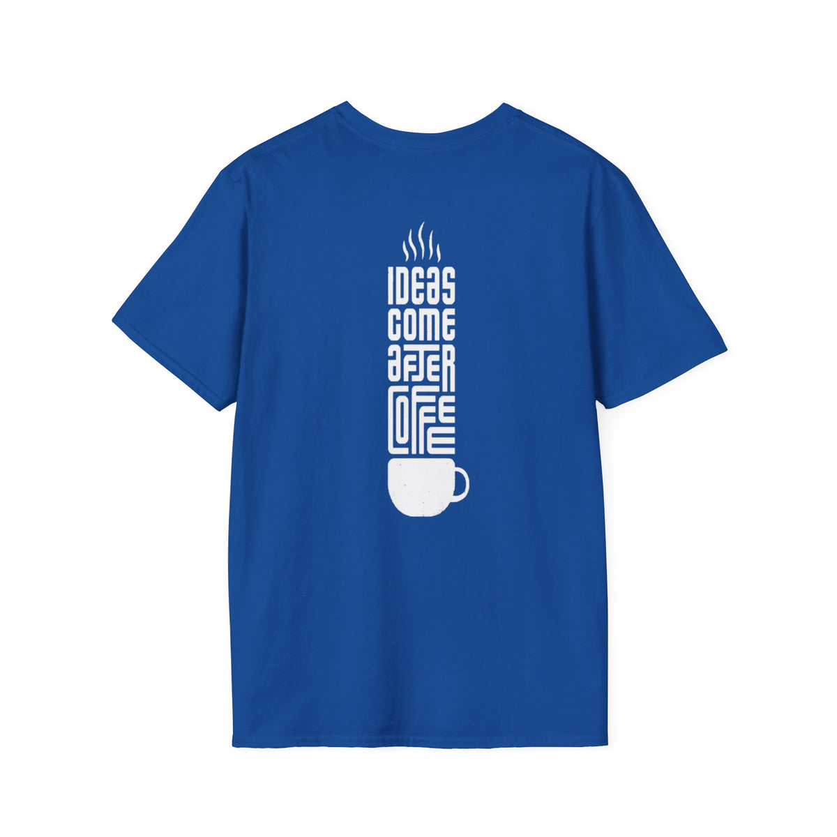 Coffee T-Shirt — "Ideas Come After Coffee" Minimal Pocket Graphic