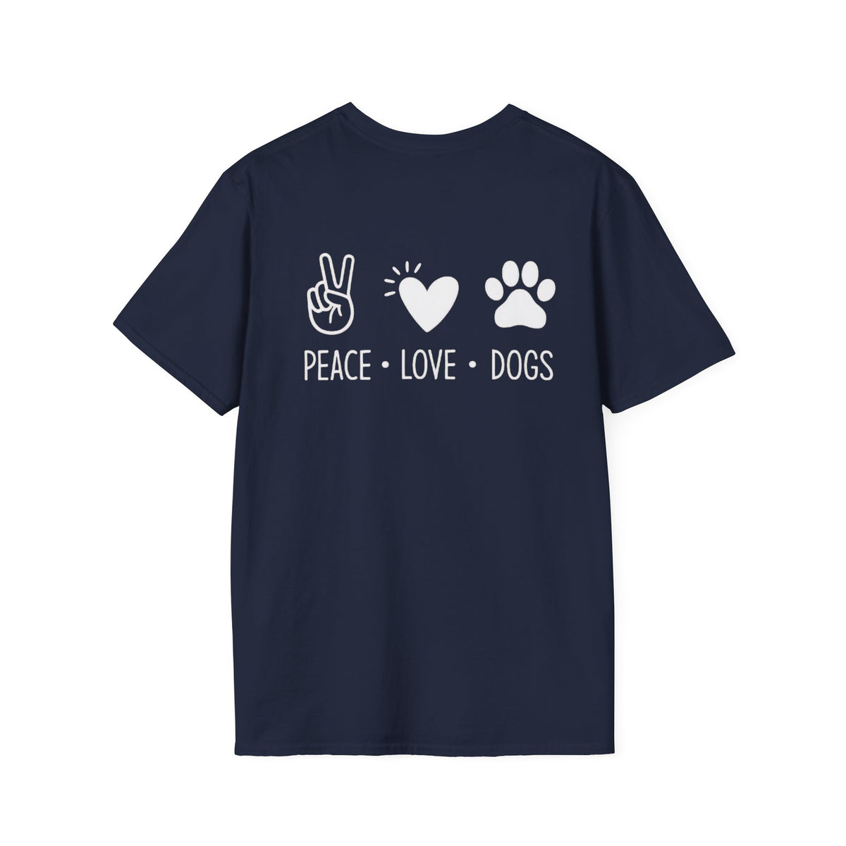 Dog Lover T-Shirt — "Peace • Love • Dogs" Minimal Line Art Tee