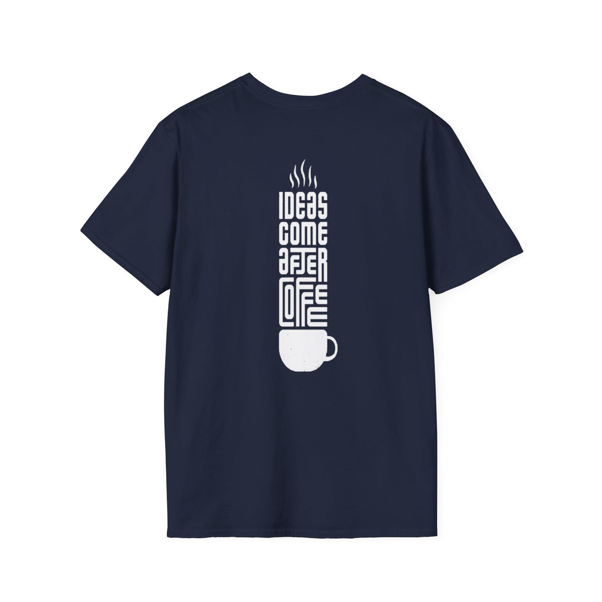 Coffee T-Shirt — "Ideas Come After Coffee" Minimal Pocket Graphic