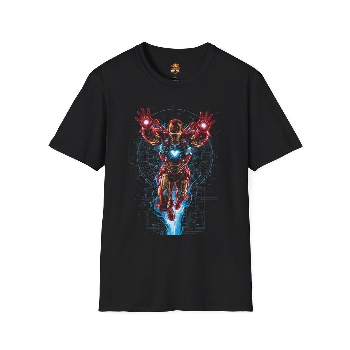 Iron Hero Flight Graphic T-Shirt — Arc Reactor Chest Design