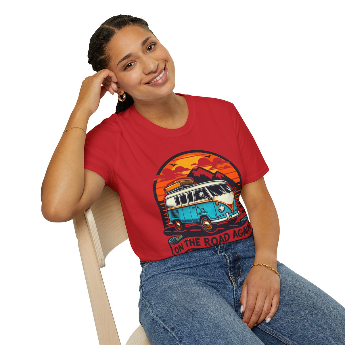 On The Road Again Vintage Van T-Shirt — Retro Camper Travel Tee