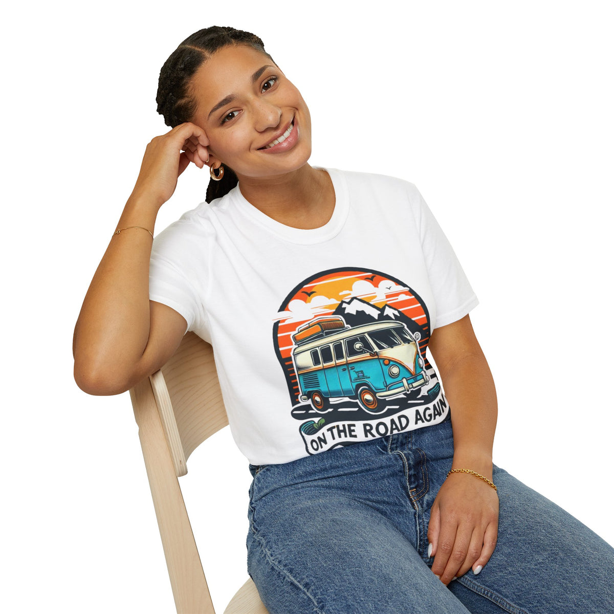 On The Road Again Vintage Van T-Shirt — Retro Camper Travel Tee