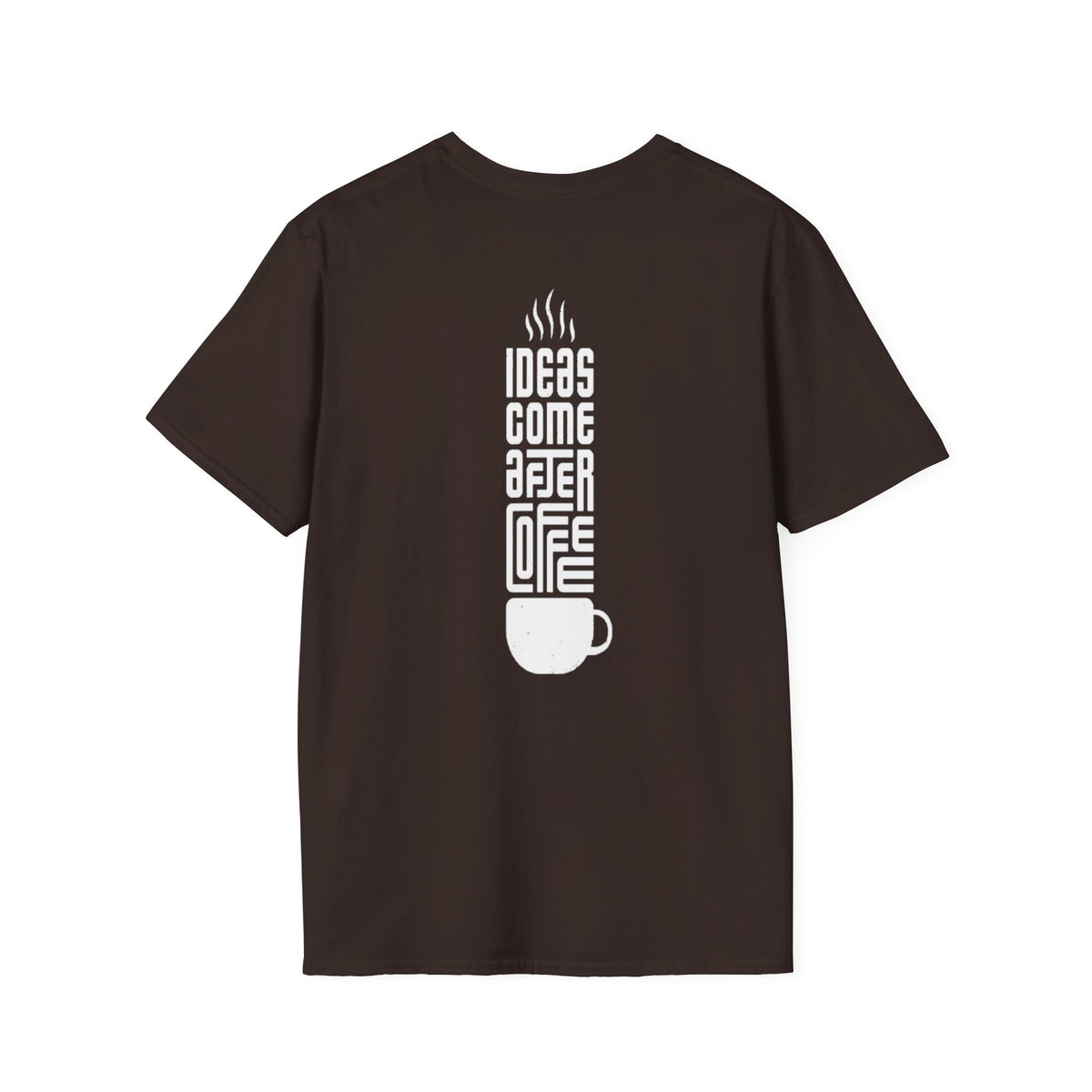 Coffee T-Shirt — "Ideas Come After Coffee" Minimal Pocket Graphic