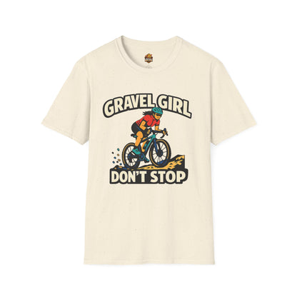 Gravel Girl Cycling Tee — "Gravel Girl Don't Stop" Bike Shirt for Women