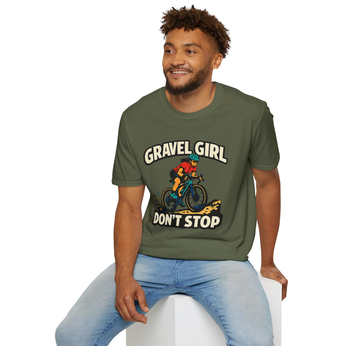 Gravel Girl Cycling Tee — "Gravel Girl Don't Stop" Bike Shirt for Women