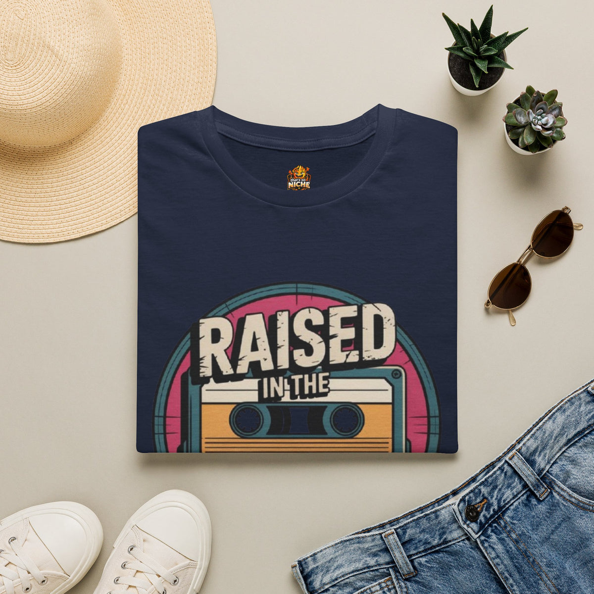 Raised in the 90s T-Shirt — Retro Cassette Nostalgia Tee