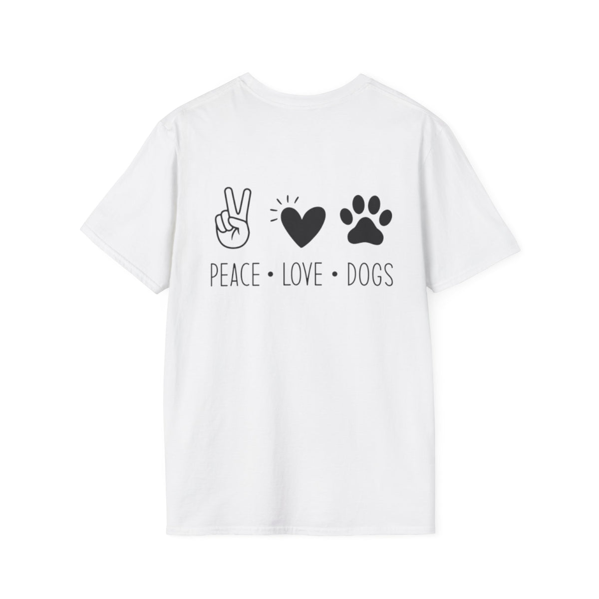 Dog Paw Fist Bump T-Shirt — Minimal Line Art Pet Lover Tee
