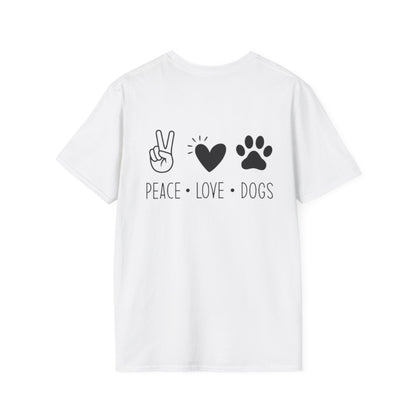 Dog Paw Fist Bump T-Shirt — Minimal Line Art Pet Lover Tee